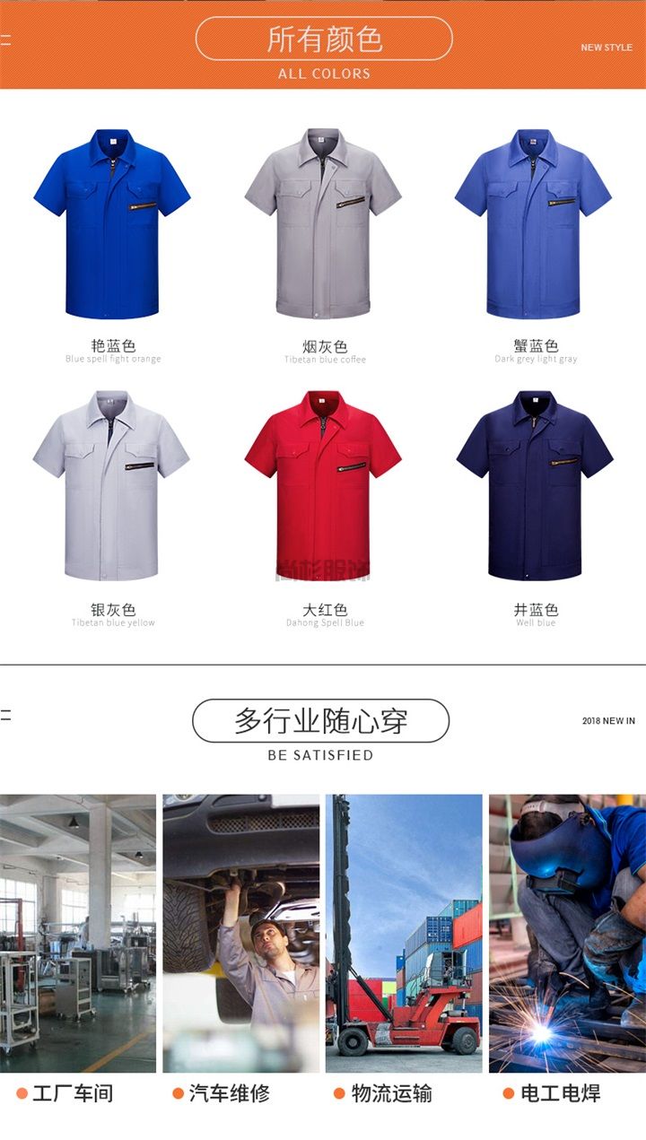 夏季滌棉短袖防靜電工作服SX060(圖2) 夏季滌棉短袖防靜電工作服SX060(圖2)
